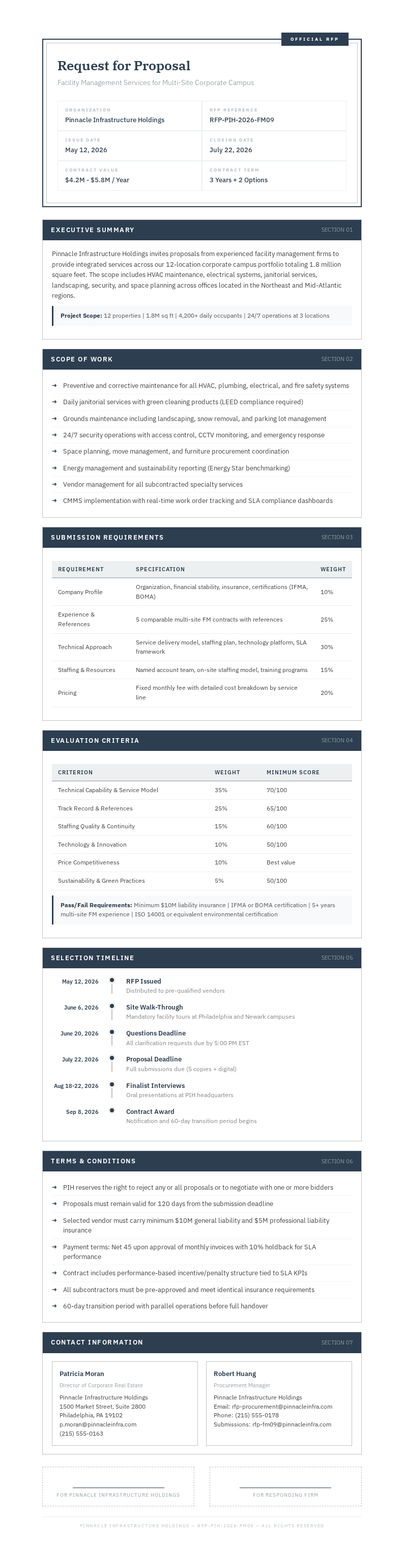 Structured Request for Proposal